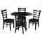 International Concepts 42 in. Dual Drop Leaf Table with 4 Ladder Back Dining Chairs - 5 Piece Dining Set K46-42DP-C617-4 - alternate 1